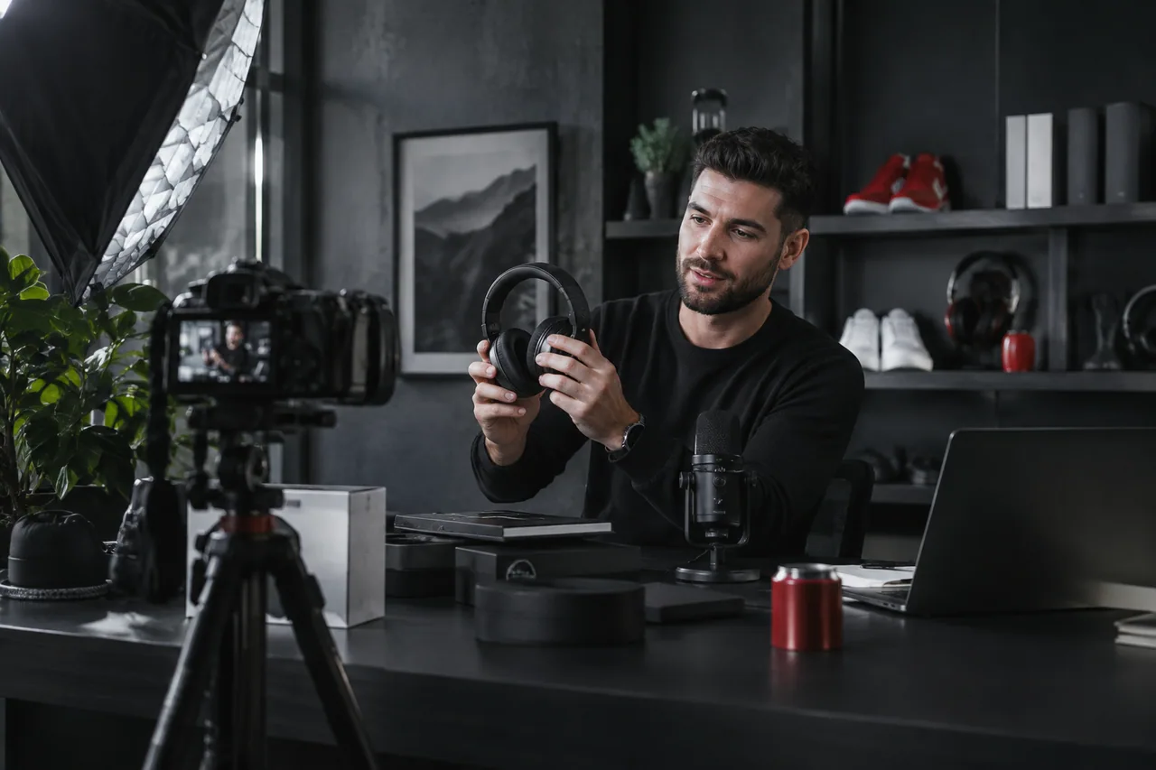 Creator filming a hands-on product demonstration